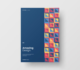 Abstract corporate identity report cover. Geometric vector business presentation design layout. Amazing company illustration brochure template.