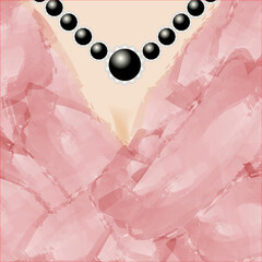 A pearl necklace is featured.
