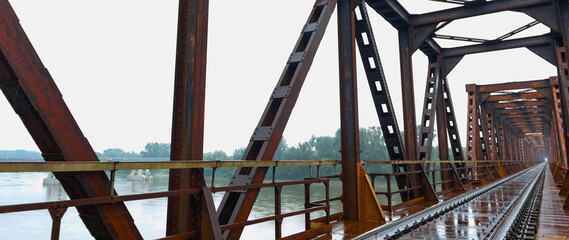train bridge in the rain