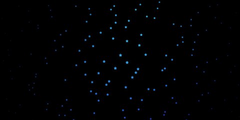 Dark BLUE vector template with neon stars.