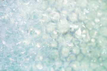 The bubbles of the shampoo. Texture and background for the magazine. The view from the top