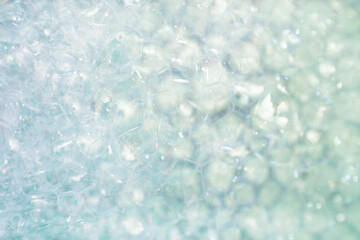 Obraz premium The bubbles of the shampoo. Texture and background for the magazine. The view from the top