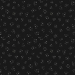 Abstract dots seamless pattern. Vector minimalist monochrome background. Simple minimal texture with small dots, random spots, points, circles. Subtle dark repeat design for decor, print, wrap, web