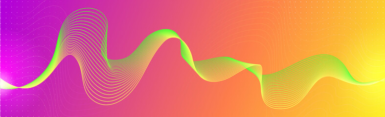 abstract futuristic wavy line on gradient colorful background. can be used for banners, flyers, brochure, booklet layout Template  for Landing Page. vector illustration. Modern tech design wide screen