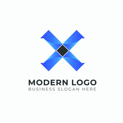 Fototapeta premium Abstract X logo design icon template. X letter logo mark. X gradient letter logo vector element