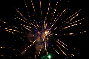 Colorful Firework On Night Sky