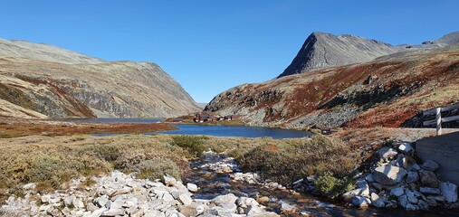 Obraz premium Sunny autumn day in Rondane national park in Norway