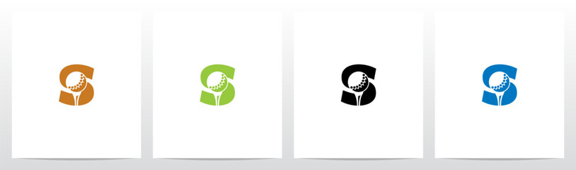 Golf Ball On Letter Logo Design S