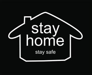 stay at home logo with house image and shield