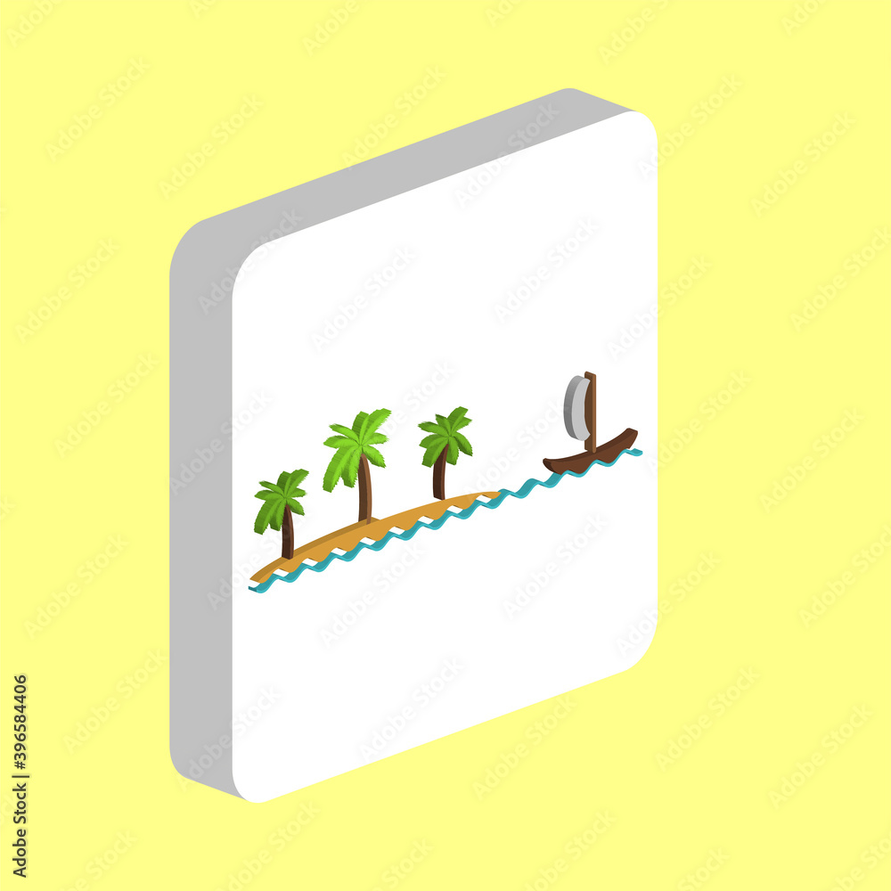 Poster island simple vector icon. illustration symbol design template for web mobile ui element. perfect co