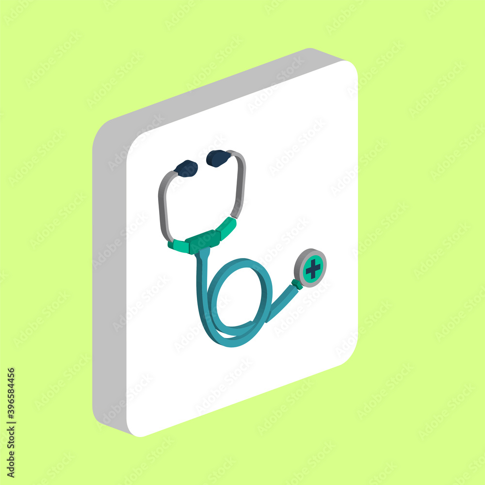 Poster stethoscope simple vector icon. illustration symbol design template for web mobile ui element. perfe
