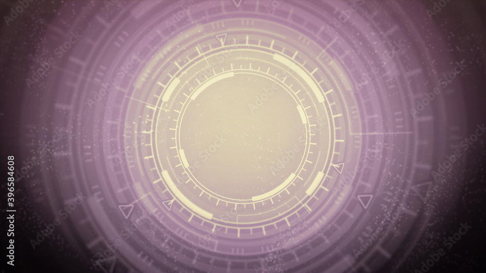 Poster bright modern abstract background of moving hud or ui circles, cyberpunk concept - abstract 3d rende