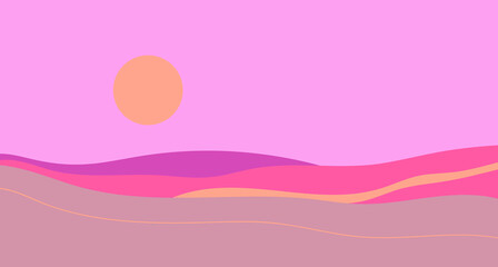 Landscape in sand colors. Vector illustration.