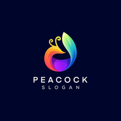 peacock color gradient logo design