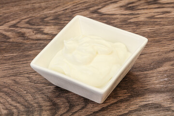 Sour cream in the bowl