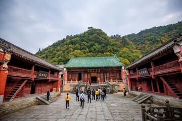 Street view local visitor and tourist Wudang shan Mountains.