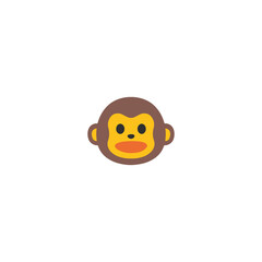 Monkey face vector isolated icon illustration. Monkey head icon
