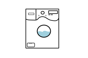 Simple Vector Lines, washing machine