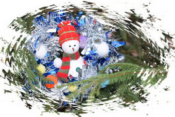 snowman on christmas tree