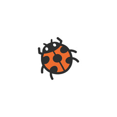 Lady Beetle vector isolated icon illustration. Ladybug icon