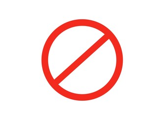 illustration ban sign isolated red color  