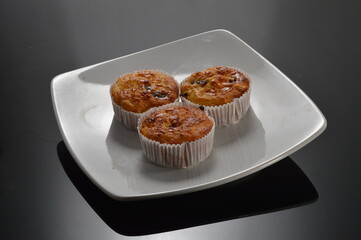 delicious pie cupcakes muffin with  raisins topping