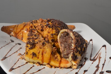 traditional indonesian cake molen empanadas croissant with chicken spicy inside