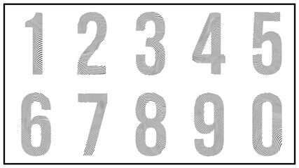 Numbers with illusion wave lines effect