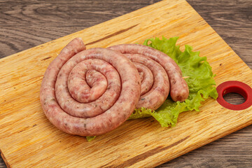 Raw sausage ring for grill