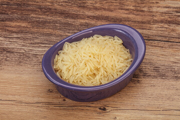 Raw basmati rice in the bowl