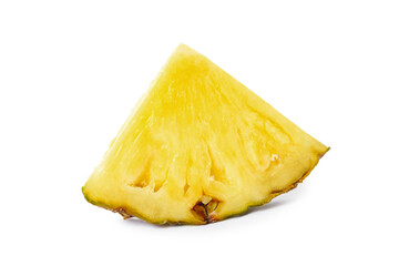 Slice of fresh pineapple isolated on white