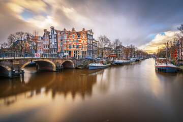 Fototapeta premium Amsterdam, Netherlands Bridges and Canals