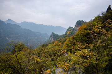 Obraz premium Amazing autumn landscape at Wudang Mountain.