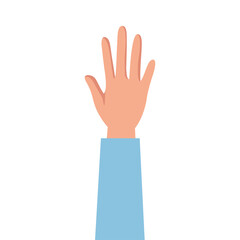 hand human protesting with sleeve vector illustration design