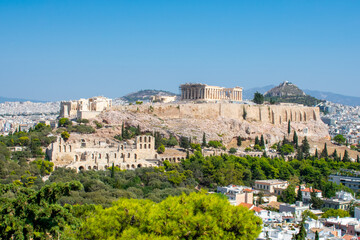 Naklejka premium Parthenon and Acropolis of Athens, Greece 