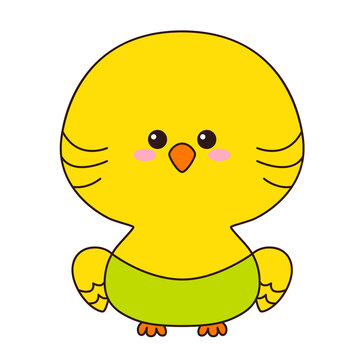 recommend clip art: Cute wavy parrot. Flat design for poster or t-shirt. Vector illustration