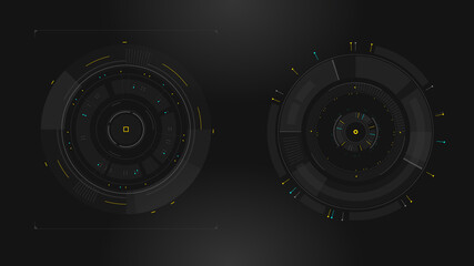 Set of Sci Fi Modern User Interface Elements. Futuristic Abstract HUD. Good for game UI. Circle elements for data infographics. Vector Illustration EPS10
