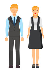 Collection of vector cartoon characters. Businesswomen and businessmen with different style office cloth, haircuts. Set of businesspeople wearing office suit, accessories. Dresscode of business person