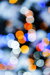 Christmas lights defocused, abstract bokeh background.
