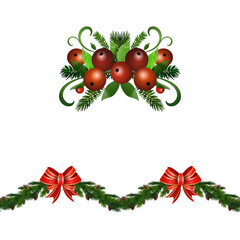 Christmas Holly brunches decoration vector