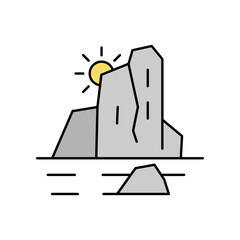 Iceberg polar landscape line icon. Element of landscapes icon