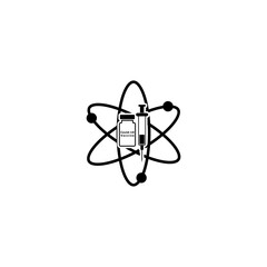 Vaccine icon isolated on white background. Atom sign