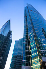 skyscrapers with glass facades
