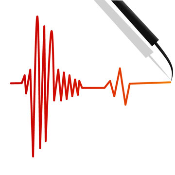 Earthquakes Lines Sign By Seismograph Machine Illustration Background Vector 