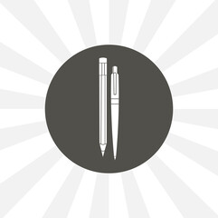 pencil and pen isolated vector icon. education design element
