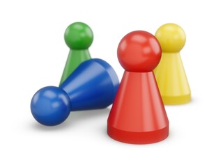 3D Rendering Game figures isolated on white background