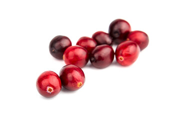 Cranberries isolated on white background