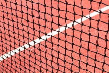 Red de una cancha de tenis. Detalle. Vista de cerca. Macro