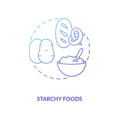 Starchy foods products concept icon. Healthy breastfeeding diet. Avoid giving unhealthy ingredients into meals to children idea thin line illustration. Vector isolated outline RGB color drawing