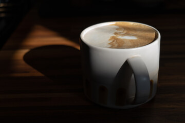 Coffee in the morning window light